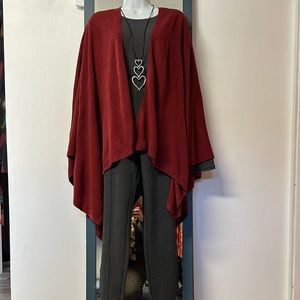Burgundy knit wrap NWT